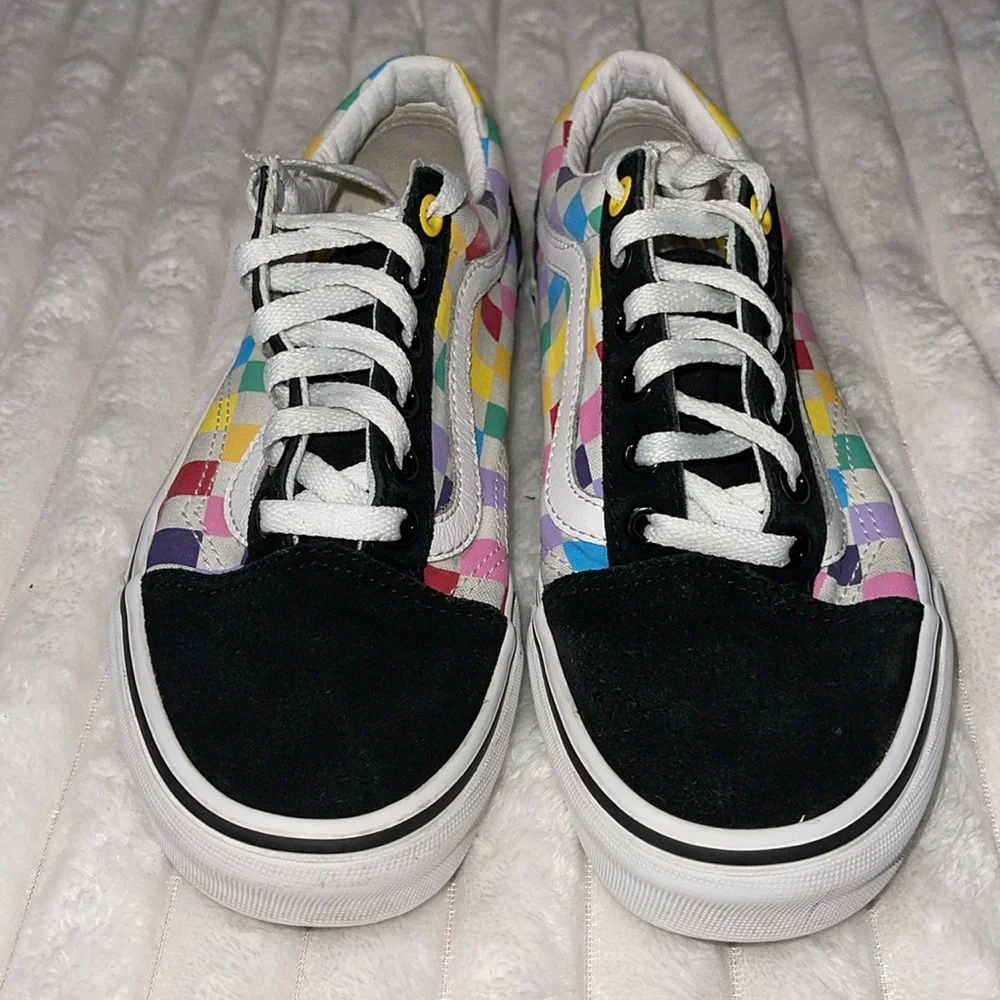 Checkered Multicolor Vans | Size 6.5 Women